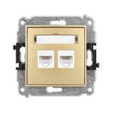 ICON Mechanizm gniazda komputerowego podwójnego 2xRJ45, kat. 5e, 8-stykowy złoty
