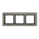 DECO Ramka uniwersalna potrójna - beton (ramka: ciemnoszary; spód: czarny)