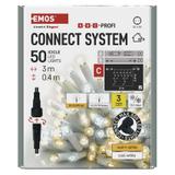 Oświetlenie łączone Profi sople 50LED 3m ciepła+zim biel biały błysz przewód IP44 timer D2CN02 EMOS