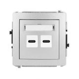 DECO Ładowarka USB podwójna 2xUSB C, 20W max. srebrny metalik 7DCUSB-7 KARLIK