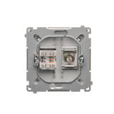 Simon Basic Gniazdo antenowe typu ''F'' + RJ45 kat.6 srebrny mat BMAFRJ45.01/43 KONTAKT
