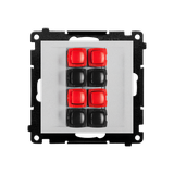 Simon 55 Gniazdo głośnikowe poczwórne 4-krotne Przekrój przewodów dla wejścia i wyjścia 2,5 mm2 Aluminium mat TGL4.01/143 KONTAKT