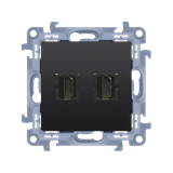 Simon 10 Gniazdo podwójne HDMI ver.1.4 (moduł) czarny