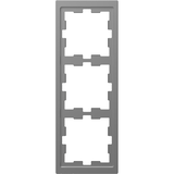 Merten D-Life, ramka 3-krotna, stal nierdzewna