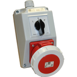 ZESTAW INSTALACYJNY IP67 O-I/16A,3P+N+PE,DŁAW.M25 POKR.ZAMYK.CZER