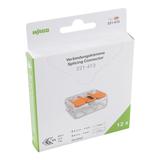 Szybkozłączka z dźwignią 3x0,2‑4mm2 transparentna / pomarańczowa 221‑413/995‑012 /12szt./ WAGO
