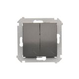 Simon 54 Łącznik schodowy podwójny z podświetleniem 10A 250V zaciski śrubowe antracyt DW6/2L.01/48 KONTAKT