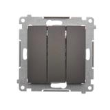 Simon 54 Przycisk potrójny 10A szybkozłączka brąz mat