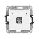ICON Mechanizm gniazda komputerowego pojedynczego 1xRJ45, kat. 6, ekranowany, 8-stykowy biały