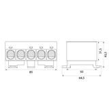 Złączka przelotowa WLZ35/5x50/sssnZ-szary niebieski zielony OPATÓWEK