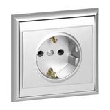 Gniazdo pojedyncze podtynkowe 2P+Z, Schuko Luna, 16A, 250V, PT-17L, srebrny