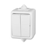 CLASSIC Wyłącznik schodowy podwójny IP 44  biały