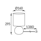 Lampka stołowa PERLO E14 SILVER/BLACK