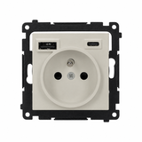 Simon 55 Gniazdo pojedyncze z ładowarką 2xUSB typu C+A 2.1A kaszmirowy TGZ1ZUSB2CA.01/142