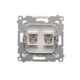 Simon 54 Gniazdo antenowe typu F podwójne. Do instalacji indywidualnych biały