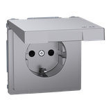 SCHUKO gniazdko elektryczne, w. hng.lid, IP44, zamknięty., screwl. term., ss., Sys.Des.