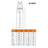Spodnie robocze na szelkach, rozmiar XL/56