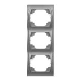 LOGO Ramka pionowa potrójna srebrny metalik