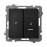 AS Łącznik żaluzjowy, zwierny, z podświetleniem niebieskim - kolor czarny metalik