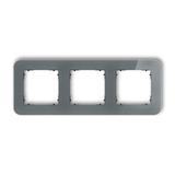 ICON Ramka uniwersalna potrójna zaokrąglona - efekt szkła (ramka: grafitowa; spód: czarny) grafitowy