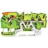 3-przewodowa złączka PE z dźwignią i przyciskiem 2,5 mm2, żółto-zielony