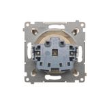 Simon 54 Gniazdo IP44 bez uszczelki 16A z. śrub. klapka transp. kremowy *Wymagana uszczelka ramki