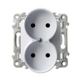 SZAFIR Gniazdo podwójne moduł bez ramki - kolor biały