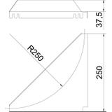 LEB 25, BLACHA NAROŻNA 250MM DD