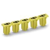 zaślepka z czarnym znakiem ostrzeg.