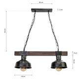 Milagro lampa wisząca Faro 2xE27 czarna MLP6242