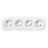 Gniazdo poczwórne natynkowy ToDo 2P+Z IP20, 16A, 230V AC, 16A, 230V AC, biały