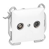 Gniazdo abonenckie "RTV" Pearl, 1,5dbt, GAP-P/K, biały