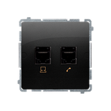 Simon BASIC WMUM-0500F2-Y011 Gniazdo komputerowe RJ45 kat.5e + telefoniczne RJ11 (moduł). Montaż gni BMF5T.02/49 KONTAKT