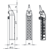 KASETA STEROWNICZA SUWNICOWA B-1NC+START-NO+4X(1NO+1NO/2)+2X1NO