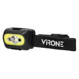 Latarka czołowa COB+LED, ładowanie USB, czujnik ruchu, czarna