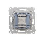 Simon 55 Łącznik krzyżowy z podświetleniem LED – podświetlenie jakW łączniku pojedynczym szybkozłączka Aluminium mat TW7L.01/X/143 KONTAKT