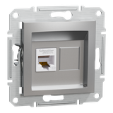 Asfora, gniazdo komputerowe RJ45 kat.5e, UTP, bez ramki, aluminium