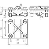 Zacisk krzyżowy bez przekładki,St/tZn