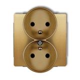 DECO Mechanizm gniazda podwójnego do ramki DECO Soft z uziemieniem 2x(2P+Z) (przesłony torów prądowy