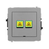 DECO Mechanizm gniazda światłowodowego/optycznego podwójnego, bez pola opisowego szary mat