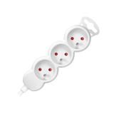 Przedłużacz 3x2P+Z,1,4m, 3x1mm2, biały