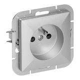 Gniazdo pojedyncze podtynkowe 2P+Z Pearl, 16A, 250V, PT-16P, srebrny