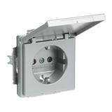 FUTURE Gniazdo SCHUKO z klapką Blokada klapki w pozycji otwartej aluminiowo srebrny 2CKA002018A1487 ABB