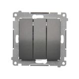 Simon 54 Przycisk potrójny 10A szybkozłączka antracyt