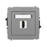 DECO Mechanizm gniazda pojedynczego HDMI 2.0 szary mat