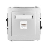 DECO Mechanizm gniazda komputerowego pojedynczego 1xRJ45, kat. 5e, 8-stykowy srebrny metalik