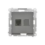 Simon 55 Gniazdo telefoniczne pojedyncze RJ12 Grafitowy mat