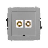 DECO Mechanizm gniazda głośnikowego pojedynczego, bez pola opisowego (typu banan - czerwony i czarny