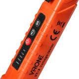 Indukcyjny tester napięcia, 12-1000 V AC/DC, latarka, pomarańczowy VT-3 ORNO