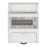1-fazowy wskaźnik zużycia energii elektrycznej, 80A, 5 modułÓW, DIN TH-35mm OR-WE-522 ORNO